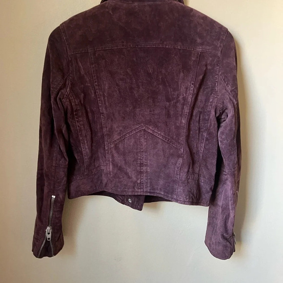 SL8 for Blank NYC Wine Red Burgundy Suede Leather Jacket, size small - Picture 3 of 5